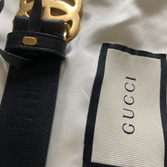 GG MARMONT LEATHER BELT WITH SHINY BUCKLE main image 5